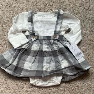 Checkered designed dress w/ onesie
